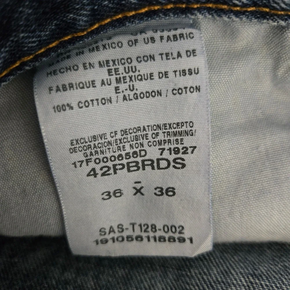 Wrangler PBR Mens Straight Leg Jeans Denim 36x36 (Inseam ~37